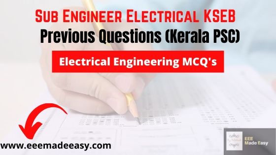 Sub Engineer Electrical KSEB Electrical Engineering MCQ's main