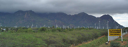 The largest wind farm of India in Muppandal Tamil Nadu.