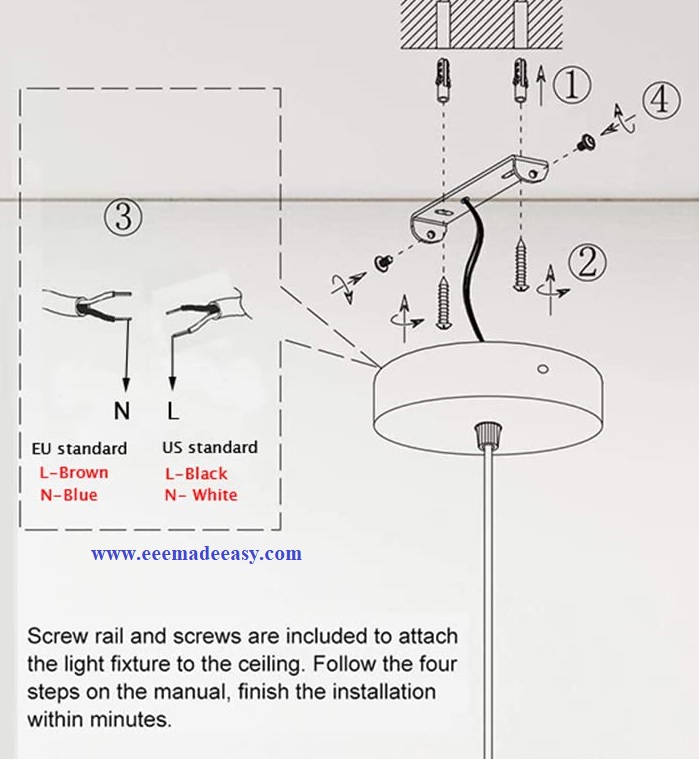 Installation of ceiling rose