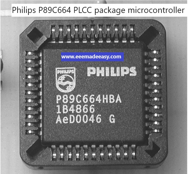 P89C664 microcontroller in a PLCC package