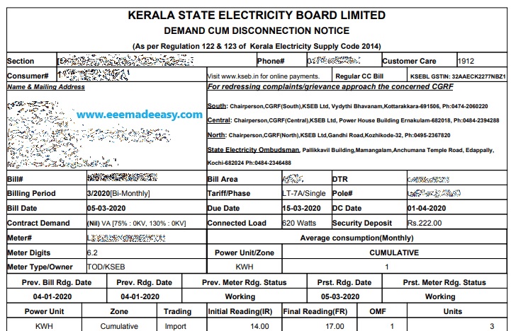 kseb-bill-section-codes