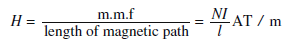 Magnetic field intensity eqaution