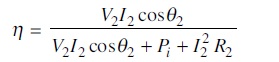 efficiency eqn of transformer